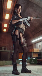 1futa 3d ak-47 balls breasts casual claire_redfield crotchless curvy firearm flaccid futa_only futa_sans_pussy futanari gun handgun human large_penis medium_breasts military military_uniform pale_skin pantyhose penis penis_out ponytail realistic resident_evil rifle skykliker solo veiny_penis weapon