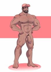 bara bara_tiddies barefoot beard big_cock brown_hair cock dominant_male farmer_dez feet flaccid_penis gay hairy_armpits hairy_arms hairy_chest hairy_male handsome_man hat_only large_pectorals large_penis larger_male male male_focus male_only masculine_male moustache muscular muscular_arms muscular_legs muscular_male muscular_thighs pink_carrot_cap soft_cock solo_male tan_body tan_nipples tan_skin veiny_penis yaoi