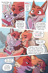 2021 absurd_res amadose anthro anthro_on_anthro anthro_penetrated anthro_penetrating anthro_penetrating_anthro balls canid canine comic cuckold dialogue digit_ring dipstick_ears disney english_text facial_piercing female female_penetrated fox fur genitals grey_body grey_fur group group_sex hi_res humiliation jewelry judy_hopps knot lagomorph leporid male male/female male_penetrating male_penetrating_female mammal multicolored_ears nick_wilde nose_piercing nose_ring nude oral orange_body orange_fur owen_(amadose) page_39 penetration penis piercing profanity pussy rabbit ring sex speech_bubble text threesome tongue tongue_out vaginal_penetration wedding_ring zootopia