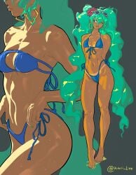 1girls aqua_eyes aqua_hair artist_name bikini brazilian brazilian_female brazilian_miku curvy earrings female female_focus female_only hatsune_miku long_hair nail_polish sunglasses tagme tan tan_skin thick_thighs very_long_hair vocaloid voluptuous