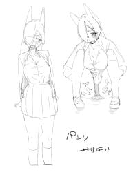 artist_request blue_archive kanna_(blue_archive) monochrome tagme