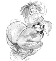 bowlboxer groping_ass huge_ass looking_back massive_ass pomni_(the_amazing_digital_circus) ragatha_(the_amazing_digital_circus) the_amazing_digital_circus