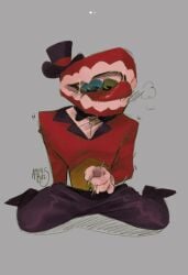 caine_(tadc) caine_(the_amazing_digital_circus) denture gooseworx masturbation tadc the_amazing_digital_circus