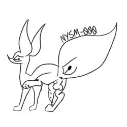 1:1 animal_genitalia animal_penis anus canid canine canine_genitalia canine_penis feral fox genitals greed_(voidpet) hi_res knot knotted_penis male mammal monochrome nowyouseeme000 pawpads penis solo toony voidpet voidpet_(voidpet_dungeon) voidpet_inc