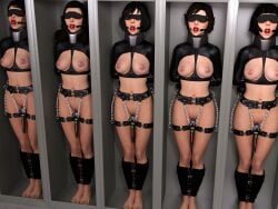 abducted arms_behind_back arms_tied ballgag ballgagged bdsm bioshock bioshock_infinite black_hair black_leather blindfold blindfolded blindfolded_female blushing blushing_female bobcut bobcut_hair bondage bound bound_arms bound_legs captured cell_gaze clones collar collared_girl contained container container_bondage containment containment_cell cumming daz3d daz_studio defeated defeated_heroine dominated domination domination/submission elizabeth_comstock embarrassed embarrassed_nude_female encased enf exposed_breasts gag gag_bondage gagged gagged_female kidnapped leather leather_straps multiple_females multiple_girls naked nude pierced_belly_button pierced_nipples piercing prison prisoner prisoner_woman pussy slave_collar slave_girl stripped stripped_naked submission submissive thick_collar tied_up vagina vibrating vibrator vibrator_in_pussy