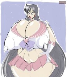 areola_bulge big_areola big_ass big_breasts big_nipples bishoujo_senshi_sailor_moon dalpheushills hand_on_hip huge_ass huge_breasts nipple_bulge plump_lips rei_hino sailor_mars thick_lips