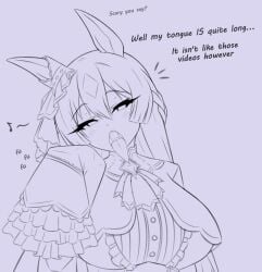edit edited_art erotic eyeliner flushed fully_clothed long_ears long_hair long_sleeves long_tongue satono_diamond_(umamusume) suggestive suggestive_look tongue tongue_out umamusume umamusume_pretty_derby