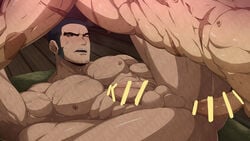 2boys abs anal ass bar_censor bara beard black_hair blush brown_eyes buzz_cut censored chest_hair completely_nude erection facial_hair feet_out_of_frame golden_kamuy highres kuroshinki large_pectorals long_sideburns lying male_focus male_only mature_male multiple_boys muscular muscular_male navel nipples nude on_back one_eye_closed penis reward_available scar scar_on_arm scar_on_chest sex short_hair sideburns solo_focus spread_legs stomach stubble sugimoto_saichi tanigaki_genjirou thick_eyebrows thick_thighs thighs veins veiny_penis very_short_hair yaoi