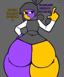 1girls 2026 ena_(series) female female_only gray_background gray_hair huge_ass huge_thighs latina looking_at_viewer multicolored_body pe-na_(the_p-club) peztamare spanish_text tagme the_p-club