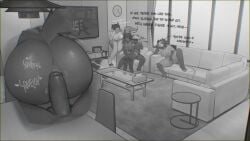 anthro anus areola big_butt biped bovid breasts butt canid canine caprine chair_position cloven_hooves detailed_background dialogue electronics female female_penetrated fingering fingering_self from_behind_position furniture genitals group hi_res holding_object holding_phone hooves male male/female male_penetrating mammal masturbation nipples outside penetration penile penile_penetration penis phone rodent sex sincrescent sofa tail taking_picture text vaginal vaginal_fingering vaginal_penetration voyeur vulva