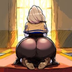 1girls ai_generated fire_emblem fire_emblem:_three_houses from_behind huge_ass kneeling mercedes_von_martritz novelai praying solo solo_female