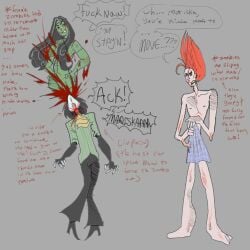 birth blood_in_mouth blood_splatter censored explanation fully_nude goth hippie in_pain lollipop_chainsaw mariska punk ritual sassy swan_(lollipop_chainsaw) sweaty zed_(lollipop_chainsaw) zombies