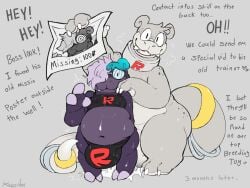 4:3 after_sex aster_(aster) bdsm big_bulge bulge collar duo english_text feral generation_1_pokemon hi_res keys_den male male/male nintendo obese overweight petplay pokemon pokemon_(species) pregnant pregnant_male roleplay slowbro slowpoke text