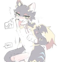 1:1 2025 anthro bedroom_eyes big_penis biped blue_eyes blush canid canine canis collar collar_only collar_tag countershading dialogue digital_drawing_(artwork) digital_media_(artwork) domestic_dog erection flat_colors fur fur_tuft genitals grey_body grey_fur head_tuft heterochromia hi_res inner_ear_fluff inviting_to_sex kneeling looking_at_viewer male male_anthro mammal multicolored_body multicolored_fur narrowed_eyes nude nude_anthro nude_male offscreen_character open_mouth penis pictographics seductive simple_background slim slim_anthro slim_male solo speech_bubble three-quarter_view tongue tongue_out tuft vitame83 white_background white_body white_countershading white_fur yellow_body yellow_eyes yellow_fur