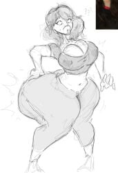 1girls ass_expansion big_breasts big_lips bimbofication bottom_heavy breast_expansion cleavage drooling eyes_rolling_back fat_ass female_only fromthewood huge_ass huge_breasts jaiden jaiden_animations lip_expansion massive_ass monochrome sketch thick_thighs youtuber