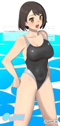 1girls 2d 2d_(artwork) 2d_artwork average_breasts background bare_armpits bare_arms bare_hands bare_hips bare_legs bare_shoulders bare_skin bare_thighs belly_button bikini black-haired_female black_bikini black_hair black_one-piece_swimsuit black_swimsuit black_swimwear blank_background breasts brown-eyed_female brown_eyes cleavage collarbone dark_hair digital digital_art digital_drawing digital_drawing_(artwork) digital_media digital_media_(artwork) drawing elbows exposed_armpits exposed_arms exposed_hips exposed_legs exposed_shoulders exposed_skin exposed_thighs female female_focus female_only female_protagonist fingers groin hand_on_hip hand_on_own_hip hands_on_hips hands_on_own_hips lean_figure looking_at_viewer medium_breasts monotone_background narrow_waist navel one-piece_swimsuit one_color_background open_mouth open_mouth_smile parted_lips plain_background pokemon pokemon_ss portrait posing posing_for_the_viewer short_hair shoulders slender_body slender_waist slim_female slim_waist smile smiley_face smiling smiling_at_viewer solid_color_background solo standing swimsuit swimwear thighs tongue touching_hip touching_hips touching_own_hip touching_own_hips upper_body upper_teeth water white_background