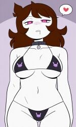 ai_art ai_generated asexual bikini black_eyes brainwashed brainwashing bright_pupils brown_hair change_in_common_sense flat_colors hetero heterosexual hypnosis jaiden jaiden_animations jaidenanimations mind_control narrowed_eyes pink_eyes pixai print_bikini sexuality_change tagme white_skin youtube youtuber youtuber_girl