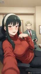 1boy ai_assisted ai_generated arms_up ass ass_focus ass_grab ass_up ass_visible_through_thighs bad_end bangs bed bed_sheet bedroom bedsheets black_footwear black_hair blush bottomless breasts cheating cheating_(relationship) cheating_female cheating_girlfriend cheating_wife choker clothes_lift cosplay couch cuck cuckold cuckolding dirty_talk earrings female female_focus hairband indoors large_breasts leash_and_collar leash_pull leashed leashed_collar long_hair looking_at_viewer moan moaning moaning_female moans monitor netorare nipples ntr on_back panties pants pantyhose parted_lips porn porn_star pornhub pornography pov pussy red_eyes red_sweater seductive seductive_body seductive_look seductive_pose seductive_smile short_hair_with_long_locks sitting sitting_on_chair smile smile_at_viewer solo_focus spy_x_family straight streamer streaming sweatdrop sweater sweater_lift tagme talking talking_to_viewer thick_thighs thighhighs thighs threesome video watch watching watching_porn watching_sex watching_tv wedding wedding_night wedding_ring wife wife_and_husband yor_briar yor_forger yor_forger_(spy_x_family)