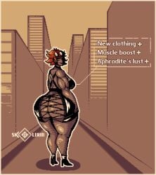 ass ass_expansion big_ass big_breasts big_muscles big_nipples breast_expansion breasts city_background dark_nipples dark_skin enormous_muscles expansion giantess giantess_growth glasses growth growth_drive growth_sequence huge_ass huge_breasts huge_muscles huge_nipples hyper_breasts hyper_muscles looking_at_viewer muscle_expansion muscle_growth muscles muscular muscular_female orange_hair overgrown pixel_art planet skolerin space tagme vein veiny_muscles