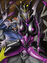 airachnid alien alien_girl big_breasts breakdown_(transformers) breasts busty creampie cum cum_in_pussy cum_inside curvy dominant_female grabbing_own_breast grriva machine mechanical naughty_face penetration penis purple_eyes purple_nipples purple_pussy pussy robot robot_girl sex transformers transformers_prime vagina vaginal vaginal_penetration vaginal_sex web