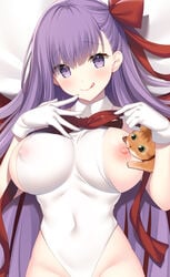 areolae aroused bb_(fate) blush breast_feeding breast_lick breast_slip breasts erect_nipples erect_nipples_under_clothes fate/grand_order fate_(series) feline female female feral feral_on_female gloves high_resolution hips horny huge_breasts interspecies large_breasts leotard leotard_aside licking long_hair lying miko_92 navel nipple_licking nipples one_breast_out_of_clothes puffy_areolae purple_eyes purple_hair ribbon seductive seductive_smile sideboob teasing tight_clothing tongue tongue_out undressing very_long_hair