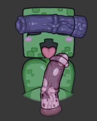 3boys blush creeper creeper_(minecraft) edit fanart fapwall femboy green_skin horsecock male male_only minecraft penis simple_background tagme