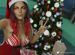 1girls 3d apex_legends christmas christmas_outfit christmas_tree dark-skinned_female dark_skin female female_only francis_brown latex loba_(apex_legends) rubber solo