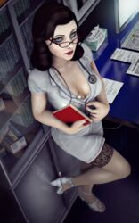 3d bioshock bioshock_infinite burial_at_sea cleavage elizabeth_comstock glasses nurse nurse_uniform tagme themadarchitect