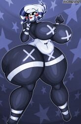 big_breasts chubby cryptiacurves five_nights_at_freddy's fredina's_nightclub hyper marie_(cally3d) marie_(cryptia) marionette_(fnaf) puppet_(fnaf) solo thick_ass thick_thighs usamari_atari