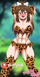 1girls athletic_female big_breasts brown_eyes cleavage fit_female green_(pokemon) jungle jungle_girl leaf_(pokemon) muscular_female nintendo pk-studios pokemon pokemon_lgpe posing