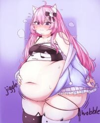 belly_overhang big_belly big_female blush blushing bow cat_ears catgirl chubby chubby_female embarrassed fat fat_ass fat_female fat_fetish fat_girl fat_woman fatty indie_virtual_youtuber jiggle jiggling_belly large_female nyatasha_nyanners obese obese_female orristerioso overweight overweight_female pig pink_hair plump pork_chop text thick_thighs tubby virtual_youtuber virtual_youtuberbbw weight_gain