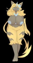 aurora_(nbanoob) big_breasts breasts female female_pokemon furry huge_breasts pokémon_(species) pokemon thick_thighs underchikichan wide_hips zeraora