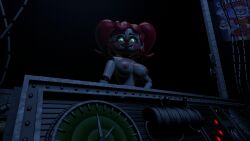 3d 3d_model arms_at_sides artist_request baby_(fnafsl) belly_button breasts circus_baby circus_baby_(fnaf) circus_gallery clown five_nights_at_freddy's five_nights_at_freddy's:_sister_location fnaf fnaf_sister_location glowing_eyes green_eyes looking_at_viewer looking_down looking_down_at_viewer naked naked_female nipples nude nude_female pink_cheeks pink_nipples red_hair red_lipstick red_nose scottgames sister_location smile so87baby summer_of_87_baby twintails white_body white_skin window