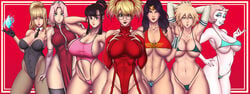 6+girls 7girls adult_swim alien armpits bangs bare_shoulders bemannen bikini black_hair blonde_hair blunt_bangs border breasts bridal_gauntlets cartoon_network chichi clavicle cleavage cowboy_shot crossover curvaceous dc dc_comics detached_collar dragon_ball dragon_ball_z dress eastern_and_western_character female female_only female_pubic_hair fishnet_legwear fishnet_pantyhose fishnets gem_(species) groin high_resolution highleg highleg_bikini highleg_swimsuit large_breasts leotard light-skinned light-skinned_female lips lipstick long_hair looking_at_viewer makeup milf mitsuki_bakugou multiple_girls my_hero_academia naruto naruto_shippuden navel necktie one-piece_swimsuit original original_character outside_border pale-skinned_female pale_skin pantyhose peach_hair pearl_(gem) pearl_(steven_universe) pelvic_curtain pink_hair ponytail pose pubic_hair red_background sakura_haruno short_hair sidelocks simple_background sling_bikini spiky_hair steven_universe stockings stomach swimsuit thick_thighs thighs tied_hair toonami twintails underboob very_high_resolution voluptuous wide_hips wonder_woman wonder_woman_(series)