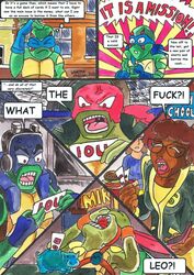 anger_vein angry_expression april_o'neil april_o'neil_(rise_of_the_tmnt) cursing donatello_(tmnt) furry leonardo_(tmnt) michelangelo_(tmnt) raphael_(tmnt) rise_of_the_teenage_mutant_ninja_turtles saiyaman scratching_head screaming teenage_mutant_ninja_turtles thinking