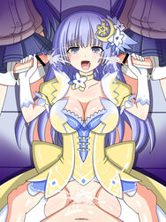 1girls 3futas blue_hair breasts clothed clothing cum cum_in_pussy cum_inside cum_on_face date_a_live ejaculation faceless_futanari female female_focus foursome futa_on_female futanari garter_straps gloves hair_ornament handjob human izayoi_miku mostly_clothed on_back open_mouth open_pants pale_skin partially_clothed penis sex skirt solo_focus standing thighhighs tyagama vaginal_penetration