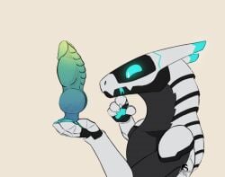 anthro avhast beans big_dick big_dildo claws dildo fangs furry knot male male_only paws penis robot sextoy sketch synth_(vader-san) synthetic tongue toy