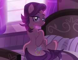 1girls 1milf accurate_art_style ass bed bedroom bedroom_eyes big_ass big_butt cutie_mark earth_pony equine eyelashes female female_focus female_only friendship_is_magic hasbro looking_back lowres mare mature mature_female milf mother my_little_pony on_bed pony radiantrealm rear_view seductive_look show_accurate smile smiling solo solo_female spoiled_rich_(mlp) window