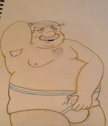 arm armpit_hair chest_hair closed_eyes masturbating masturbation moustache nickelodeon old_man pop-pop precum solo solo_male stained_underwear tagme tagme_(artist) the_loud_house underwear underwear_sex white_hair