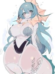 1girls anthro blue_body blue_hair breasts eeveelution female female_pokemon fins furry generation_1_pokemon hips huge_breasts long_hair nintendo pokémon_(species) pokemon pokemon_(species) shell_bikini tail thick_thighs thighs usa37107692 vaporeon wide_hips