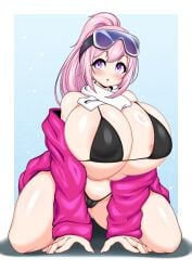 big_breasts blue_archive breasts eimi_(blue_archive) eimi_(swimsuit)_(blue_archive) huge_breasts pink_hair tailzkim thick_thighs wide_hips