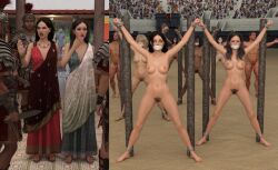3d 6+girls ancient_rome before_and_after black_hair blonde_hair bondage bound bound_ankles bound_wrists cloth_gag completely_nude completely_nude_female completely_nude_male gag gagged getyourclothesoff multiple_girls nude nude_female nude_male original