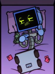 2024 bed bedroom blush computer computer_monitor condom_wrapper karen_plankton machine male/female plankton_(species) robot robot_girl sheldon_j._plankton sleeping spongebob_squarepants spongebob_squarepants_(series) thehenwithatie tv tv_head wheels