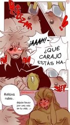 2boys argentina_(countryhumans) brazil_(countryhumans) comic comic_page countryhumans couple gay ice ice_cube kinky_naty male male_only married_couple pectorals piercings spanish_text