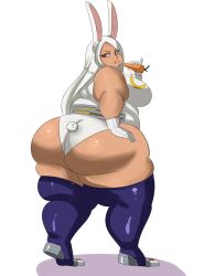 bbw dark_skin fat fat_female garazune huge_ass huge_thighs hyper_ass miruko my_hero_academia overweight rumi_usagiyama weight_gain