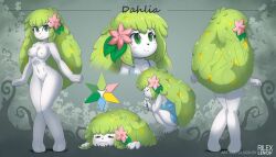 1girls anthro completely_nude completely_nude_female generation_4_pokemon green_eyes green_hair legs_together pokémon_(species) pokemon pokemon_(species) pokemon_dppt rilex_lenov shaymin shaymin_(land_form) tagme