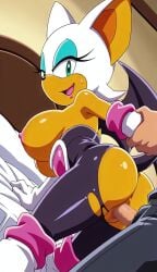 1boy 1girls ai_generated animated bat_girl bat_wings big_breasts clothed_sex doggy_style looking_at_viewer no_sound on_bed rouge_the_bat sonic_(series) sonic_the_hedgehog_(series) sonic_x tagme uncensored_breasts uncensored_nipples vaginal_penetration video wings_on_back
