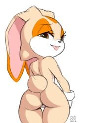 anthro bedroom_eyes cream_the_rabbit female lagomorph leporid looking_at_viewer looking_back mammal narrowed_eyes nude rabbit seductive solo sonic_(series) sonic_the_hedgehog_(series) thick_thighs tongue tongue_out wide_hips xylas young