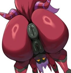 1girls anthro anus arthropod bent_over big_anus big_butt blush butt commission donut_anus female female_only generation_5_pokemon genitals hair hi_res huge_butt hybrid lightsource looking_through_legs_at_viewer nintendo plump plump_labia pokemon pokemon_(species) presenting presenting_hindquarters puffy_anus pussy red_body scolipede slit_pupils smile solo tail thick_thighs upside-down vulva white_background white_hair yellow_eyes