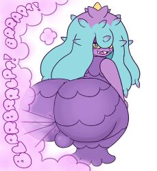 1boy balls ballsack drawful-s fart farting looking_at_viewer looking_back male male_only mareanie pokemon pokemon_(species) pokemon_sm white_background